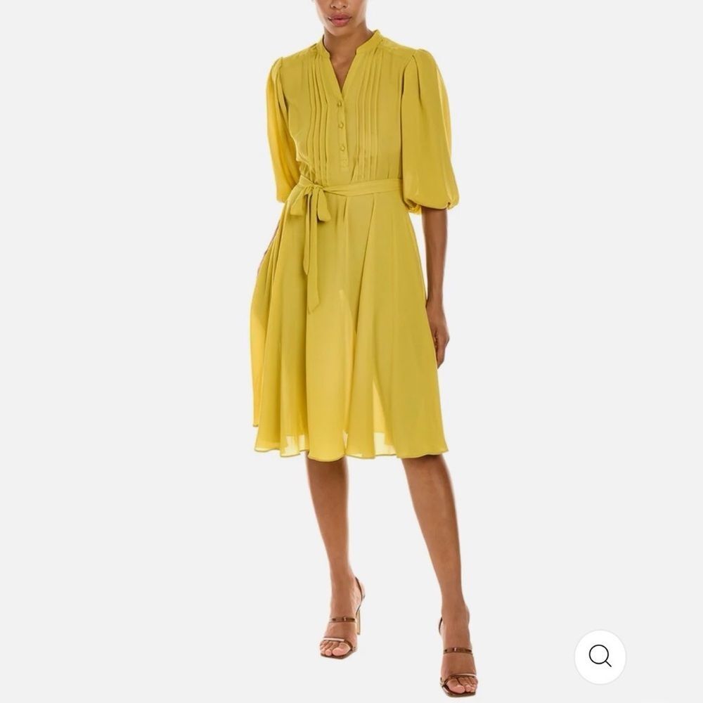 Nanette Lepore Mustard Midi Layered Plus Size Dress 16
